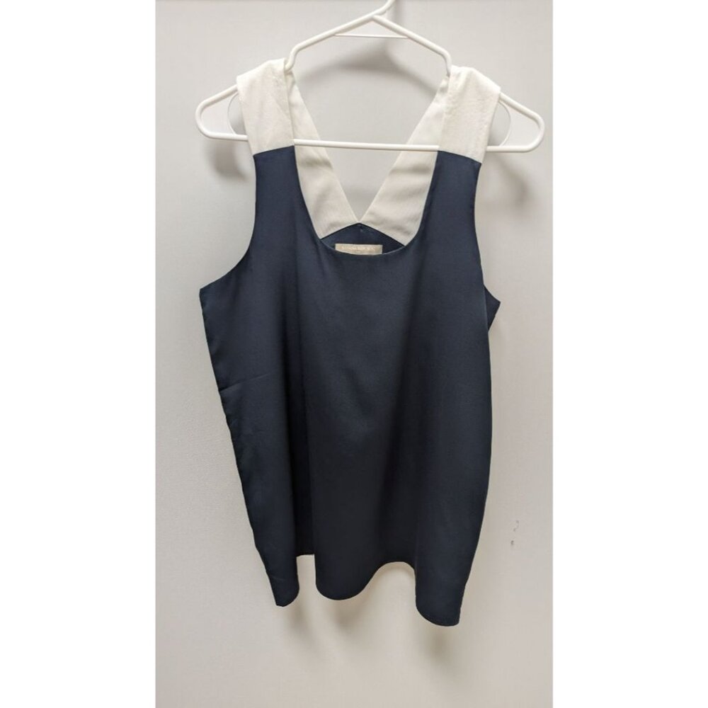 Banana Republic Navy/White Sleeveless Blouse
